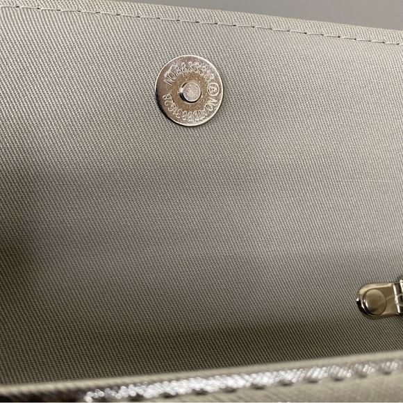 NWT Starlet Hollywood CA Silver Sparkling Stone Clutch Bag Shoulder Purse - Picture 11 of 16